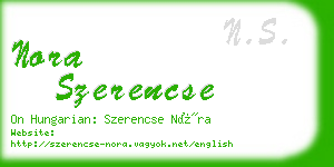 nora szerencse business card